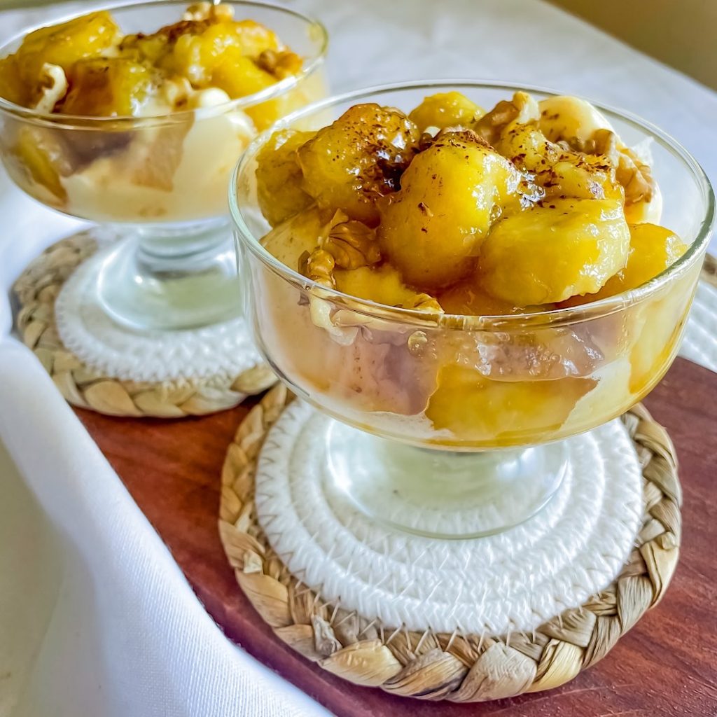 easy caramelised banana dessert recipe