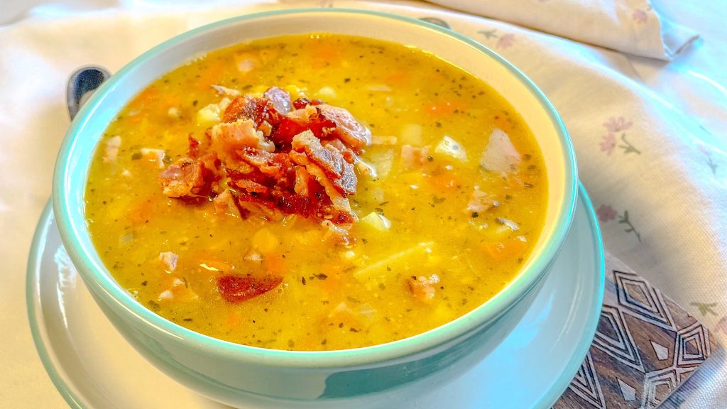 Smoked Meats Bacon Kielbasa Sausage Split Pea Soup Recipe