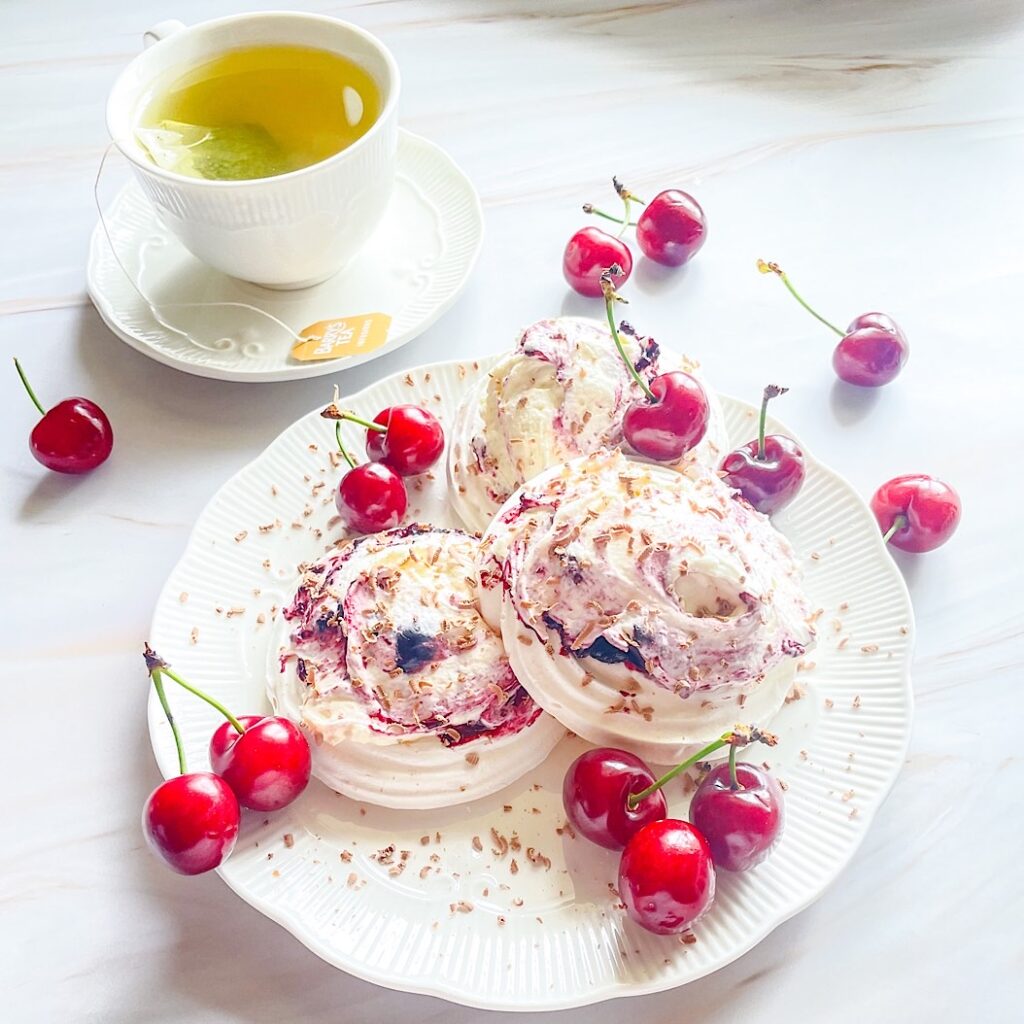 Easy 15 Minute Cherry Meringue Dessert