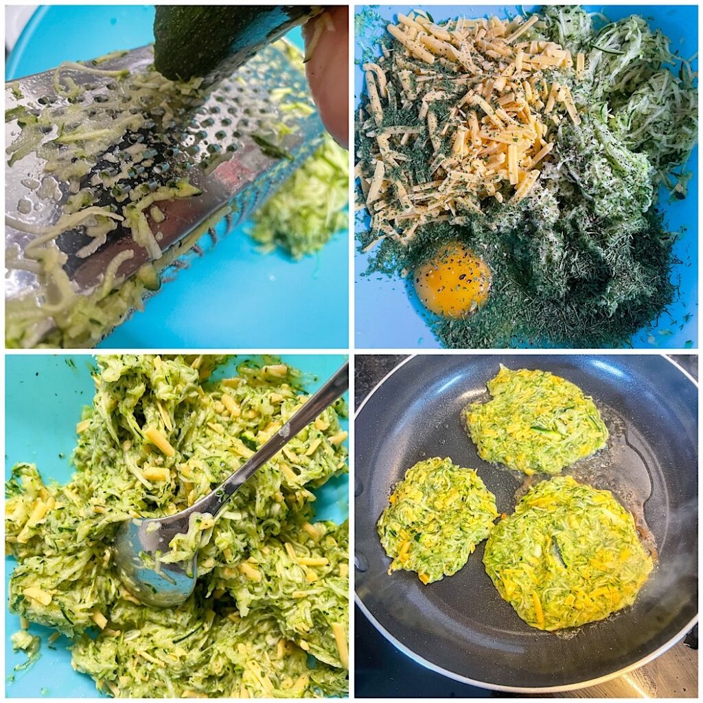 courgette cheese fritters recipe and steps to make