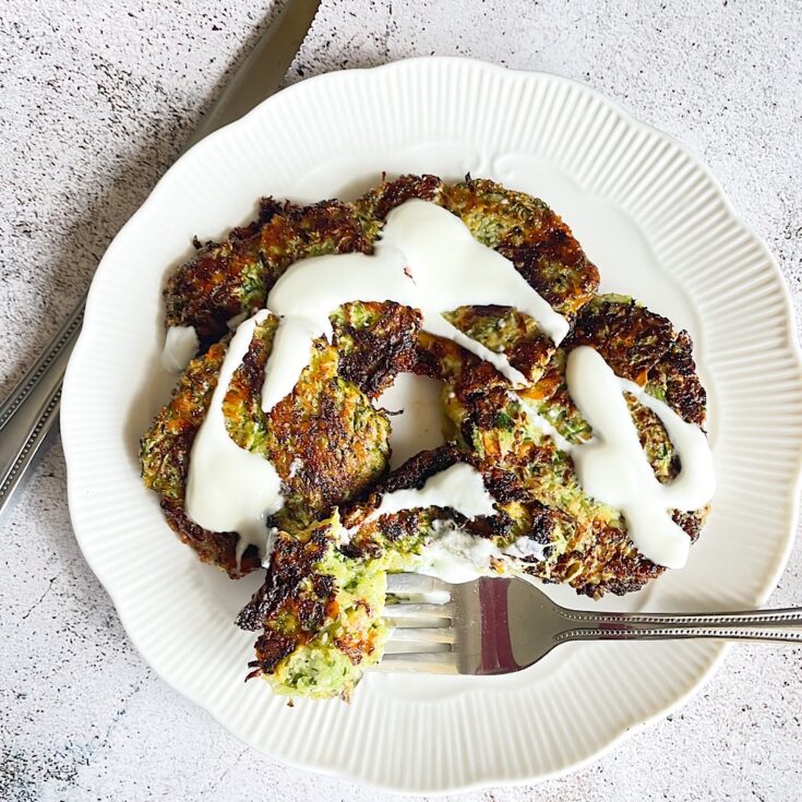 15 Minute Easy Courgette Fritters with Cheddar