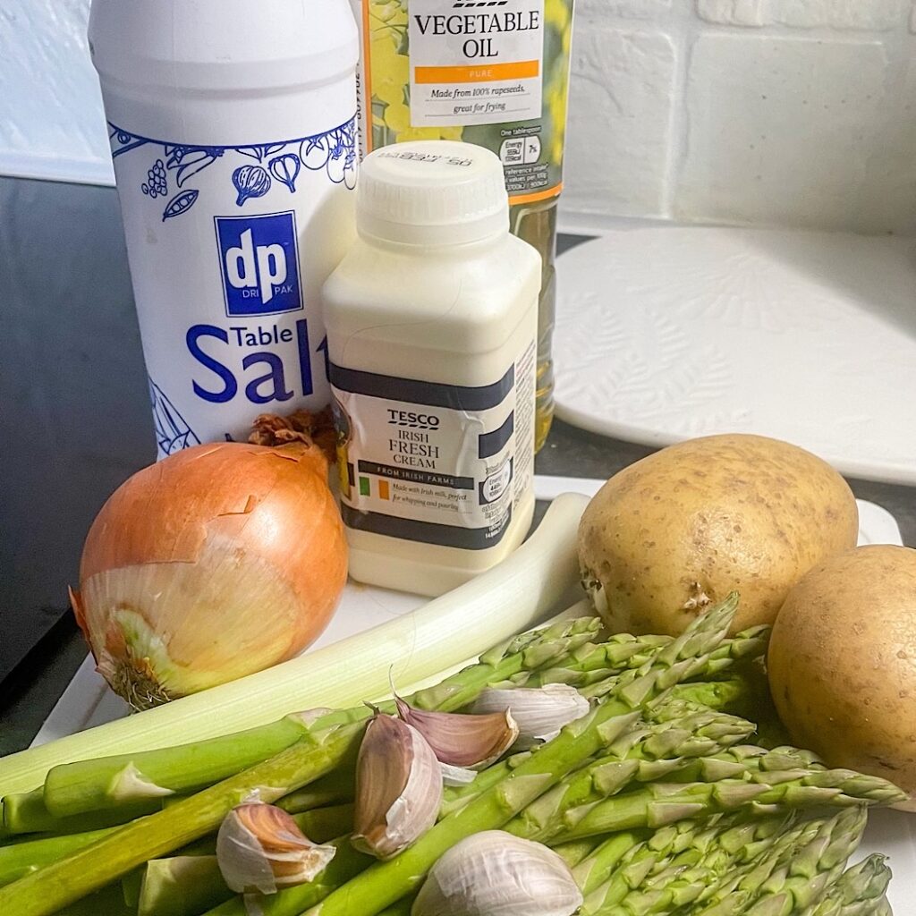 ingredients for asparagus soup 