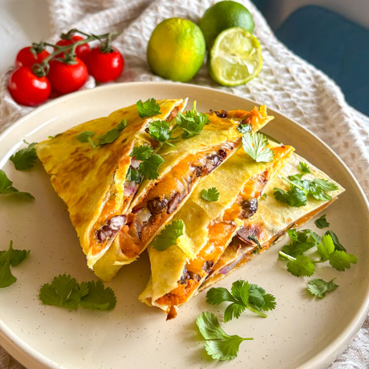 Roasted Sweet Potatoes and Black Beans Quesadillas